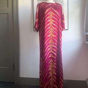 Fuchsia reptile print caftan from Free People, On the Road, size small